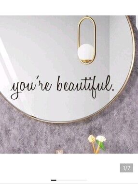✨3 FOR $28✨🆕INSPIRATIONAL WALL/MIRROR WALL DECAL/STICKER - "YOU'RE BEAUTIFUL"